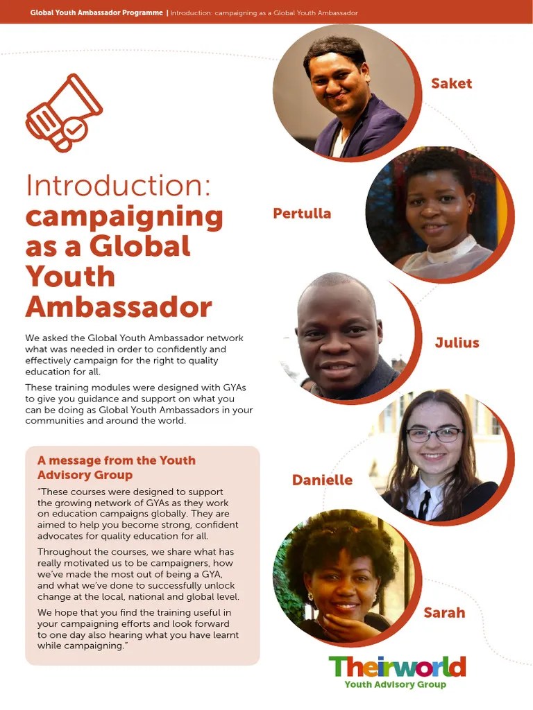 002 Global Youth Ambassador Programme Introduction - Campaigning As A Global Youth Ambassador ...