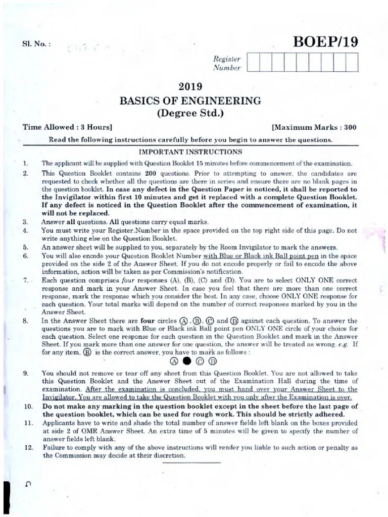 Basics Of Engineering (Subject Code) | PDF
