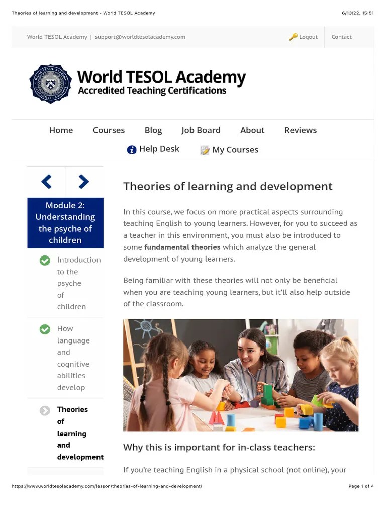 Theories Of Learning And Development - World TESOL Academy | PDF ...