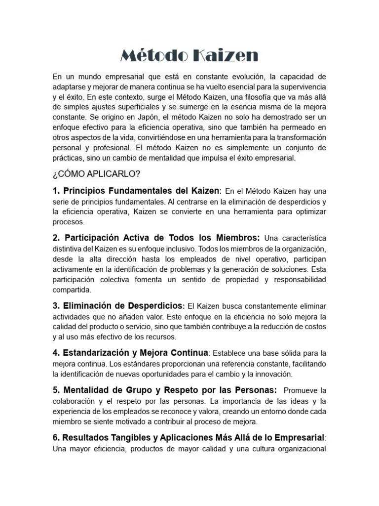 Método Kaizen | PDF | Innovación