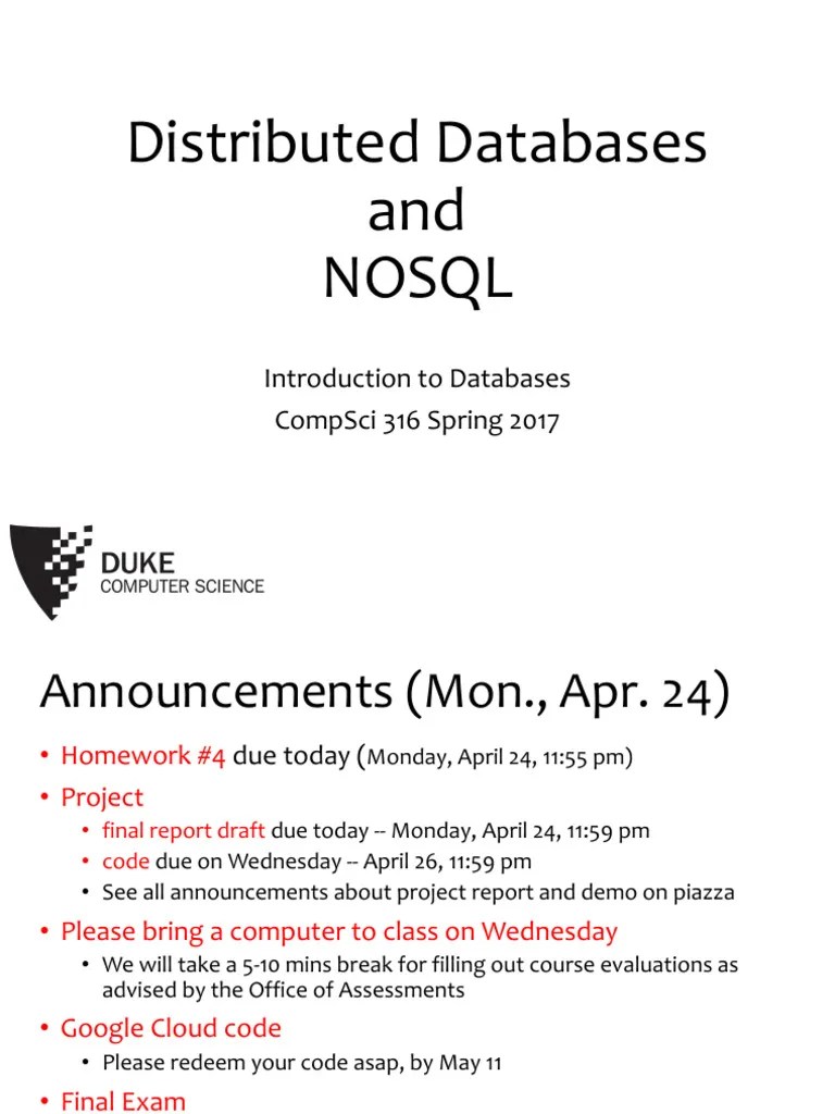 26 Distributed Dbms Nosql | PDF | No Sql | Databases