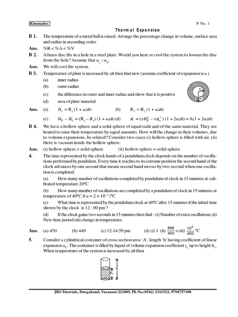 Thermal Expansion - Iit | PDF | Thermal Expansion | Clock