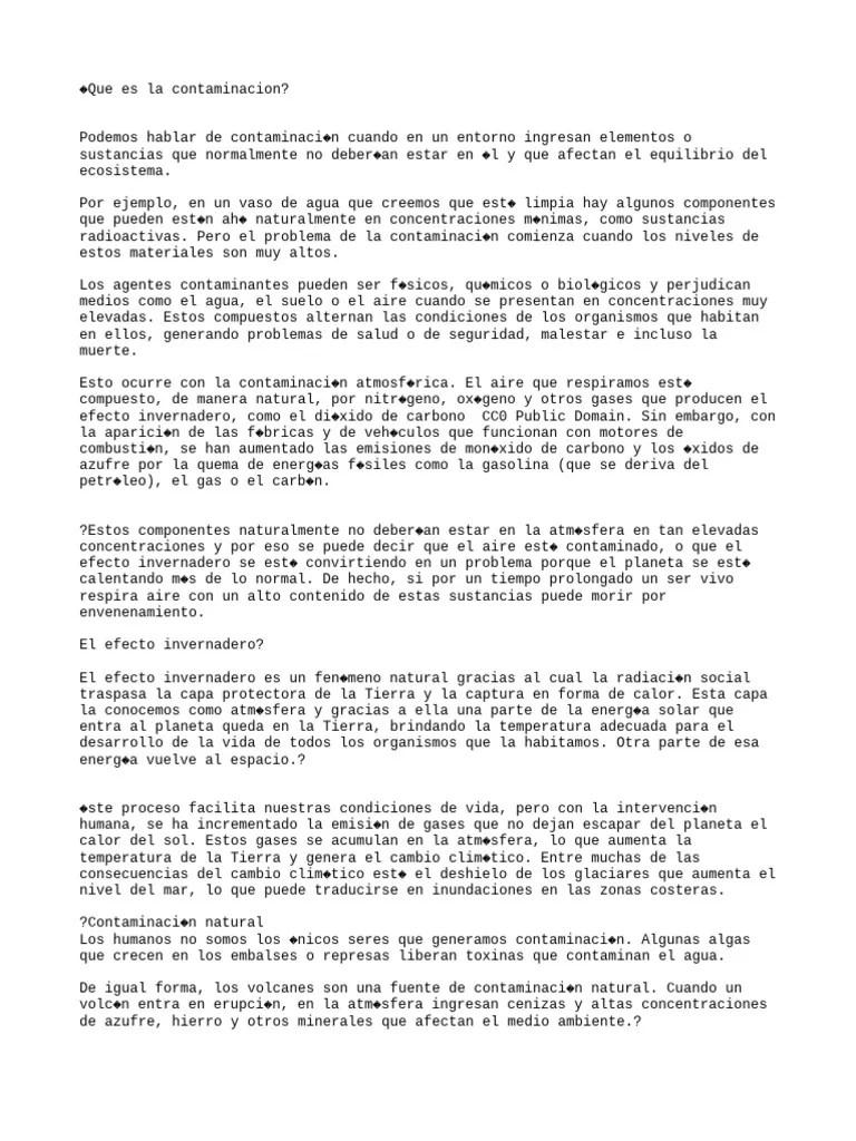 Contaminacion | PDF | Gas Natural | Entorno Natural