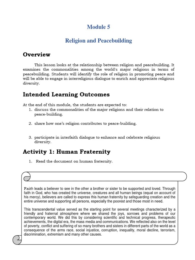 Module 5 Input 1 | PDF | Interfaith Dialogue | Religious Pluralism