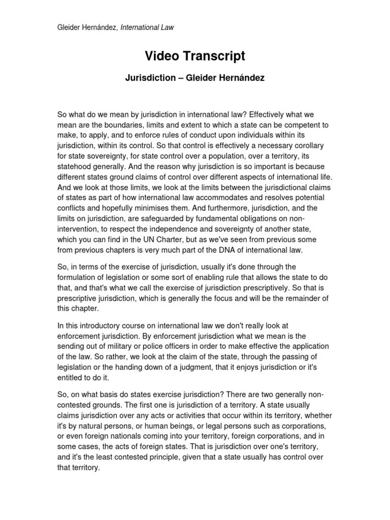Chapter 8 Jurisdiction | PDF | Jurisdiction | International Law