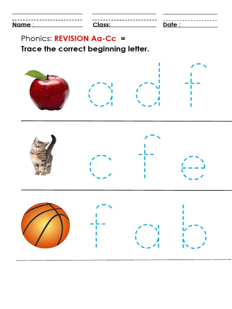 Phonics worksheet 1