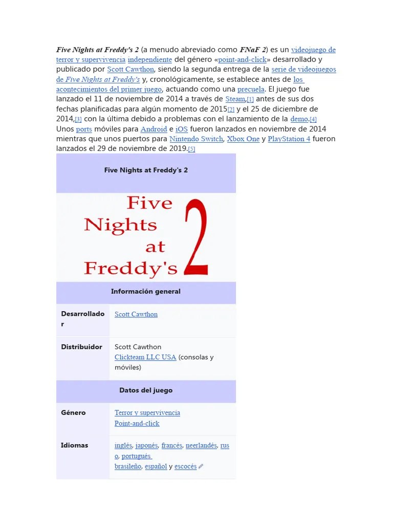 Cinco Noches Con Mi Tío 2 | PDF | Videojuegos