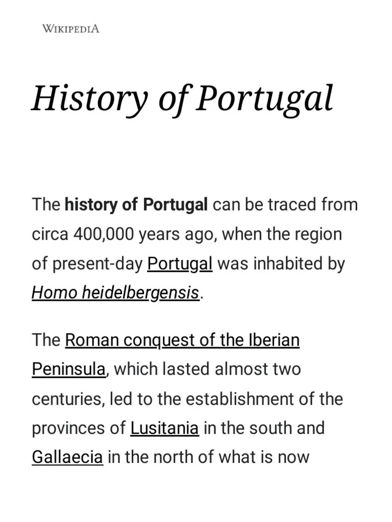 History Of Portugal - Wikipedia | PDF | Europe | Southern Europe
