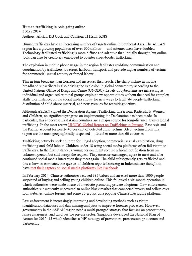 Human Trafficking In Asia Going Online | PDF | Human Trafficking | Social Media