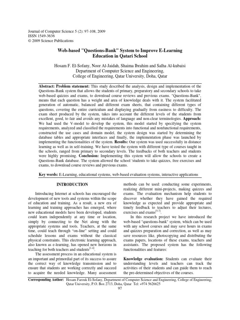 E-Learning System For Qatari Schools | PDF | Databases | Use Case