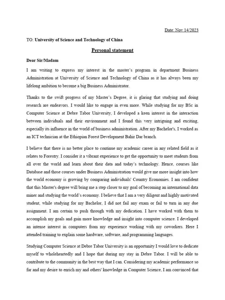 Motivational Letter | PDF | Science | Computer Science