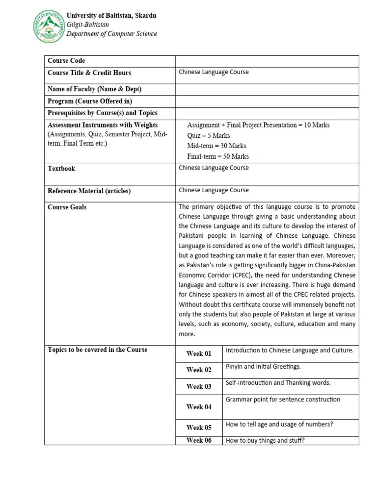 Chinese Language Course | PDF | Human Communication | Linguistics