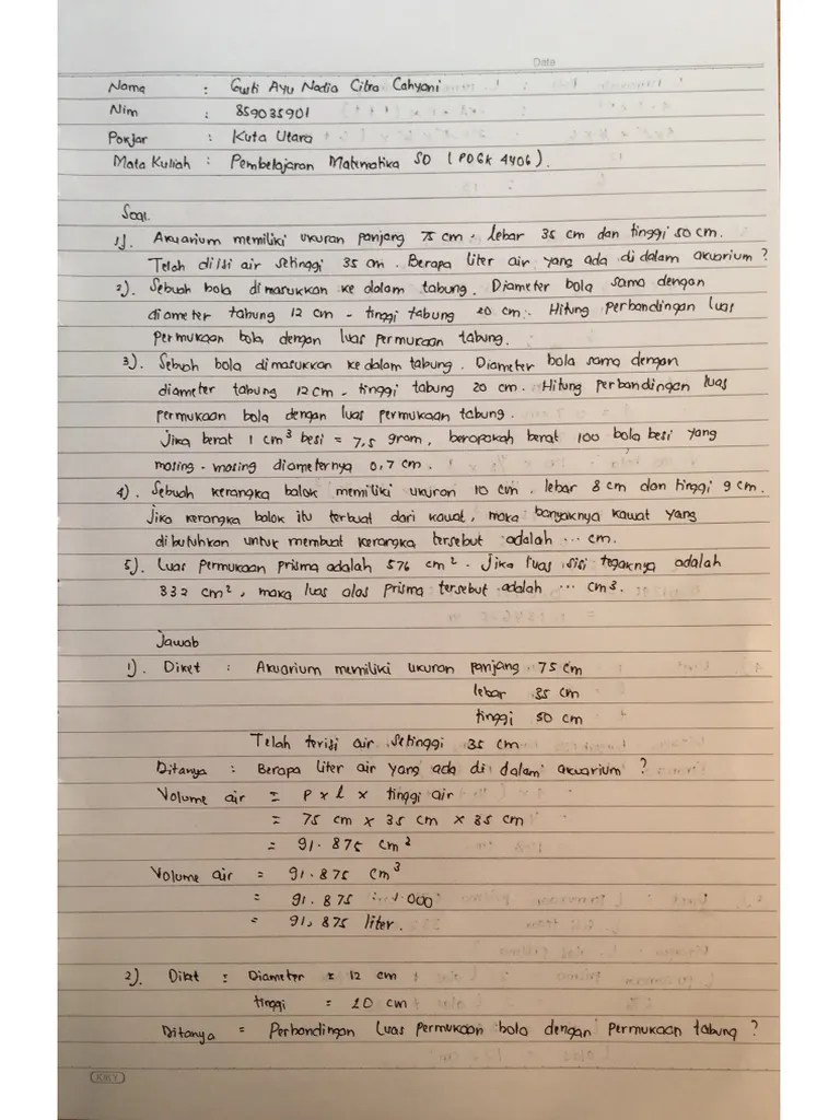 Tugas Tutorial Ke-2 Pembelajaran Matematika SD | PDF