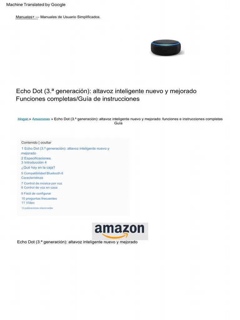 Echo Dot 3rd Gen New And Improved Smart Speaker Complete Features ...