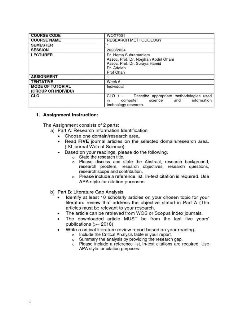Assignment 1 - Individual - Updated 24102023 | PDF | Citation ...