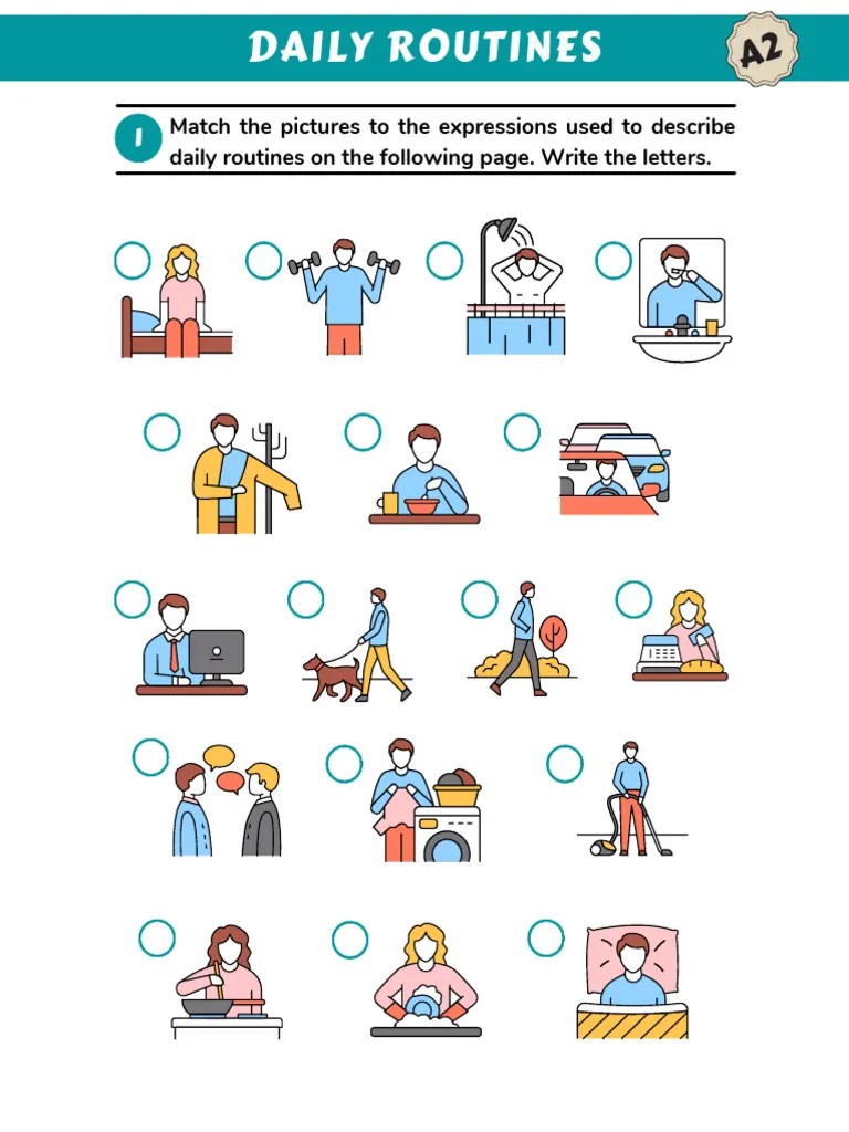 Daily Routines A2 Vocabulary Worksheet Pdf Language Arts Discipline