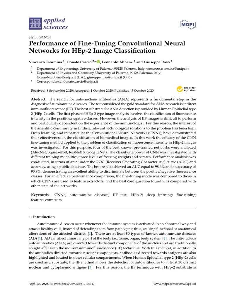 Technical Note Performance Of Fine-Tuning Convolutional Neural Networks ...