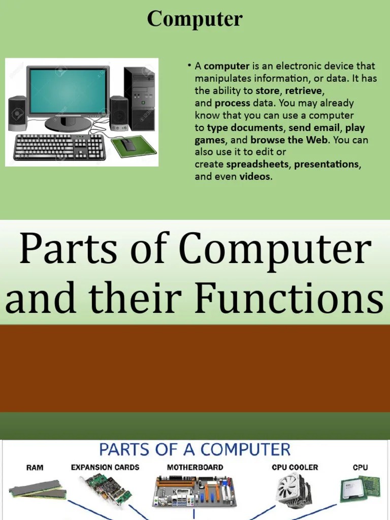 Parts Of Computer And Their Functions | PDF | Power Supply | Computer ...