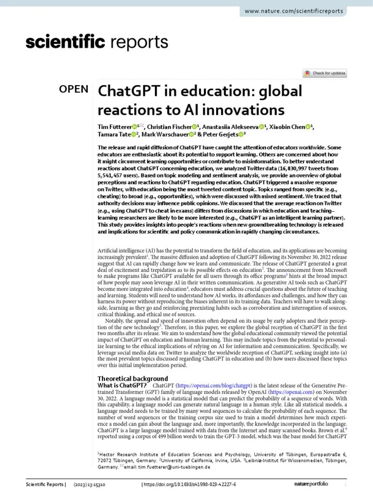 ChatGPT In Education | PDF | Learning | Cognitive Science