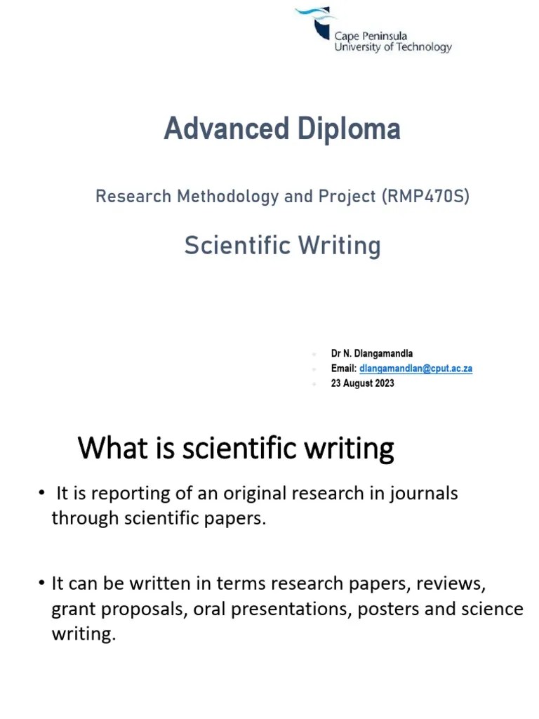RMP470S Lecture 6 - Scientific Writing | PDF | Academic Publishing ...