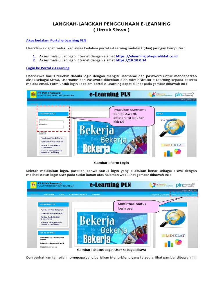 Manual Penggunaan Portal E Learning Peserta Diklat | PDF