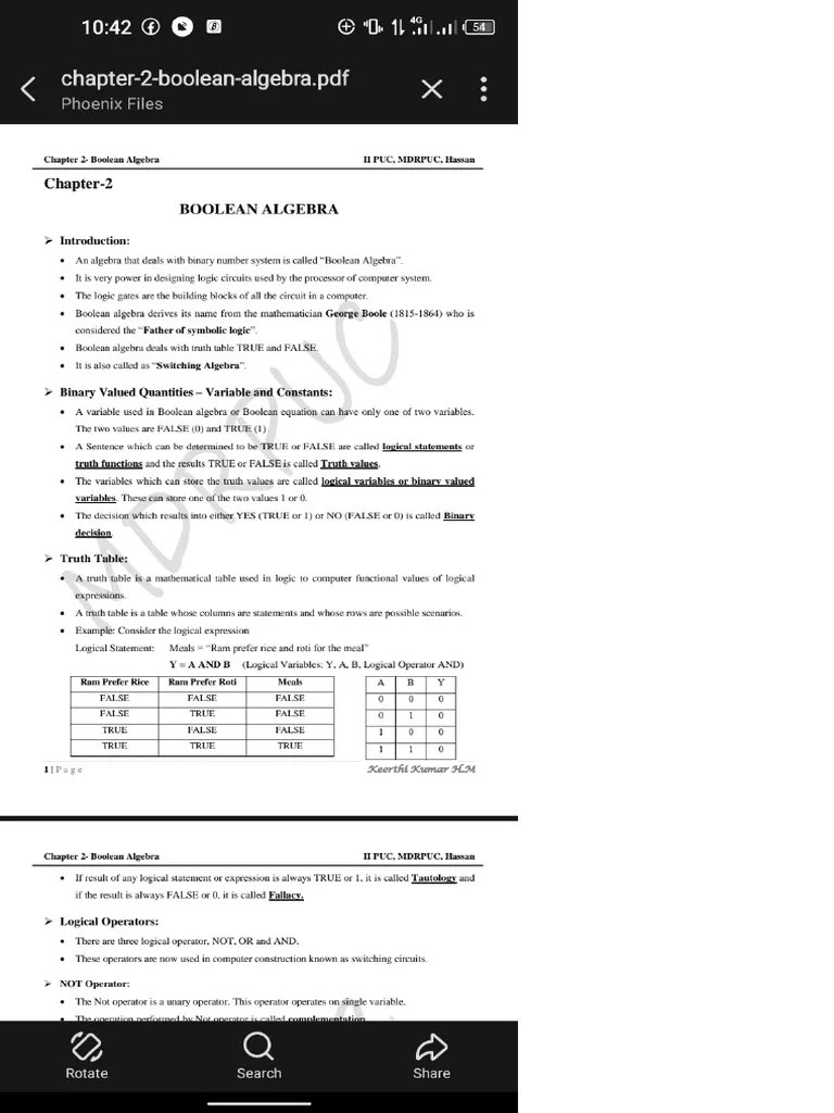 Boolean Algebra | PDF