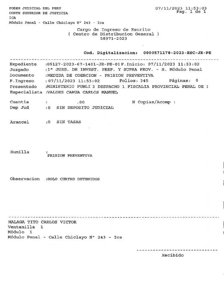 Requerimiento De Prision Preventiva | PDF