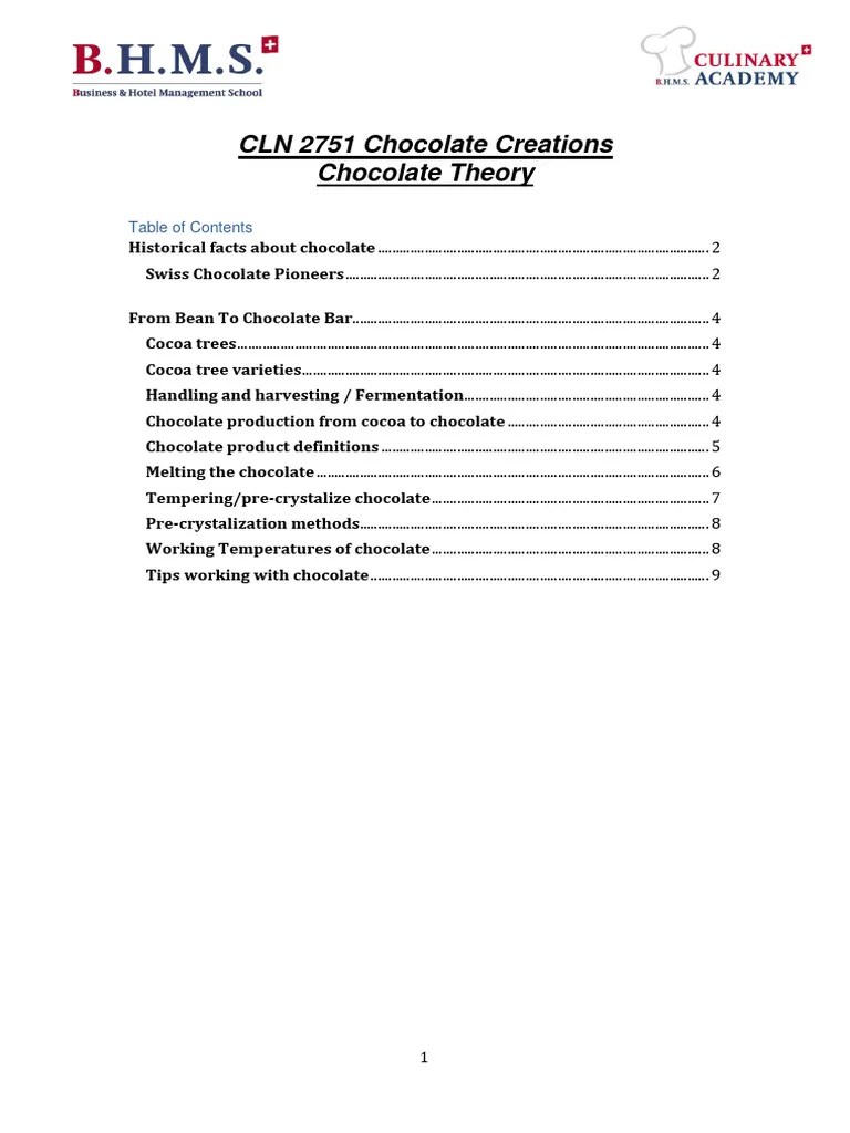 Chocolate Theory | PDF | Cocoa Bean | Chocolate