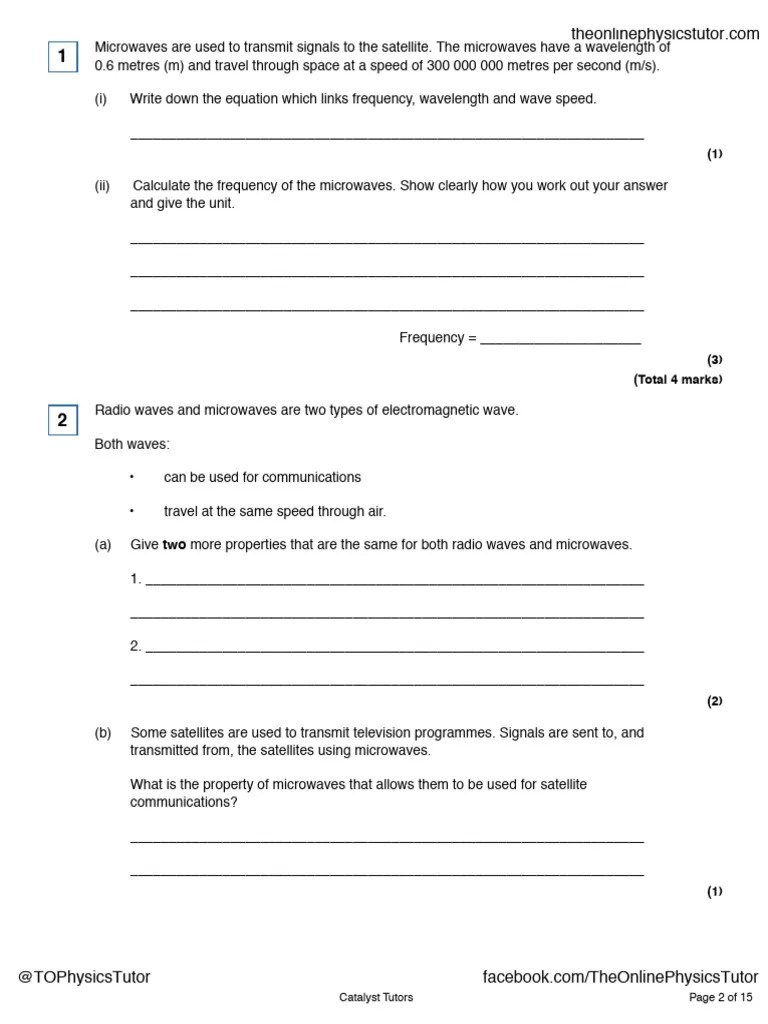 GCSE AQA EM Waves QP | PDF | Electromagnetic Spectrum | Electromagnetic ...