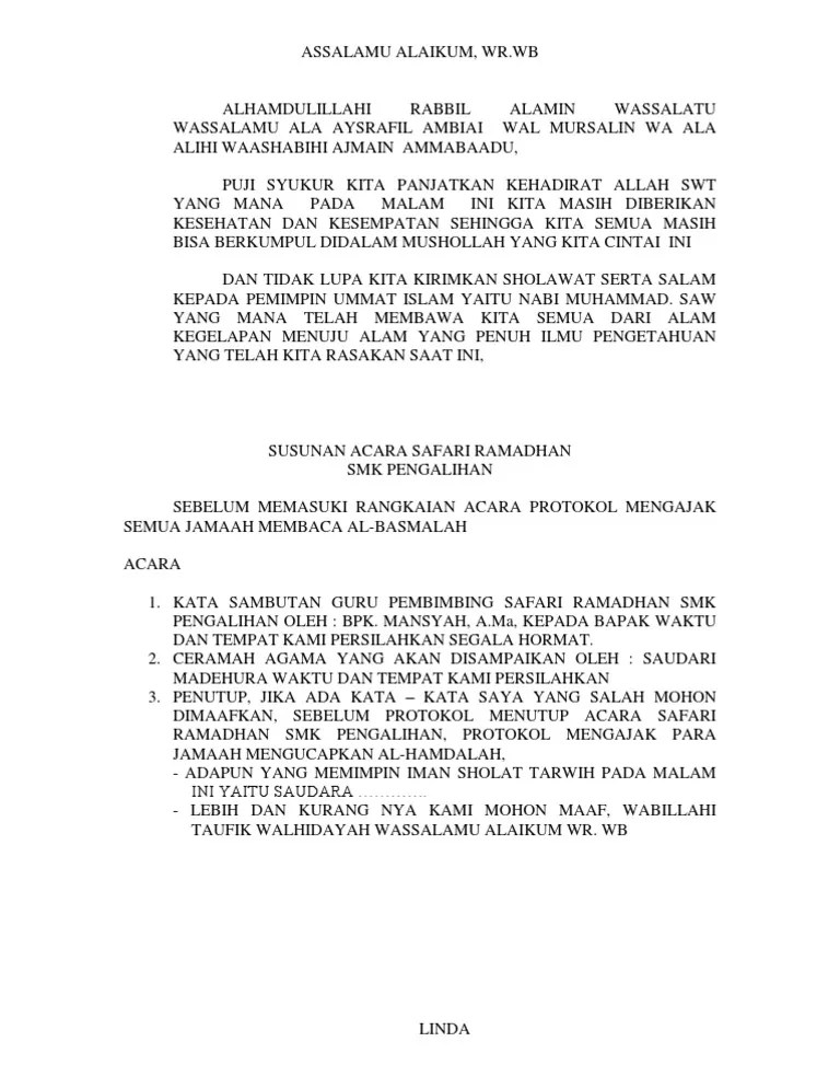 Susunan Acara Safari Ramadhan | PDF