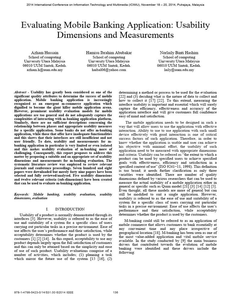 Evaluating Mobile Banking Application Usability Dimensions And ...