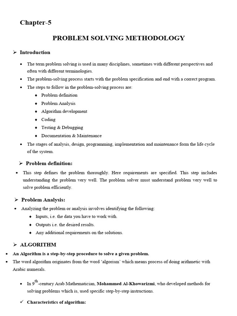 Problem Solving Methodology | PDF | Algorithms | Computer Program