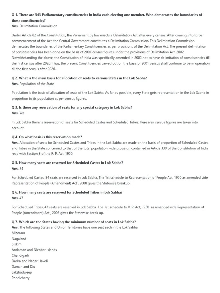 Delimitation Of Constituencies - Delimitation Of Constituencies ...