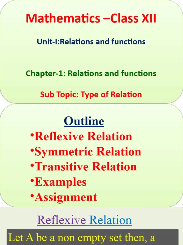 Relations And Functions Class 12 | PDF | Mathematical Concepts | Algebra
