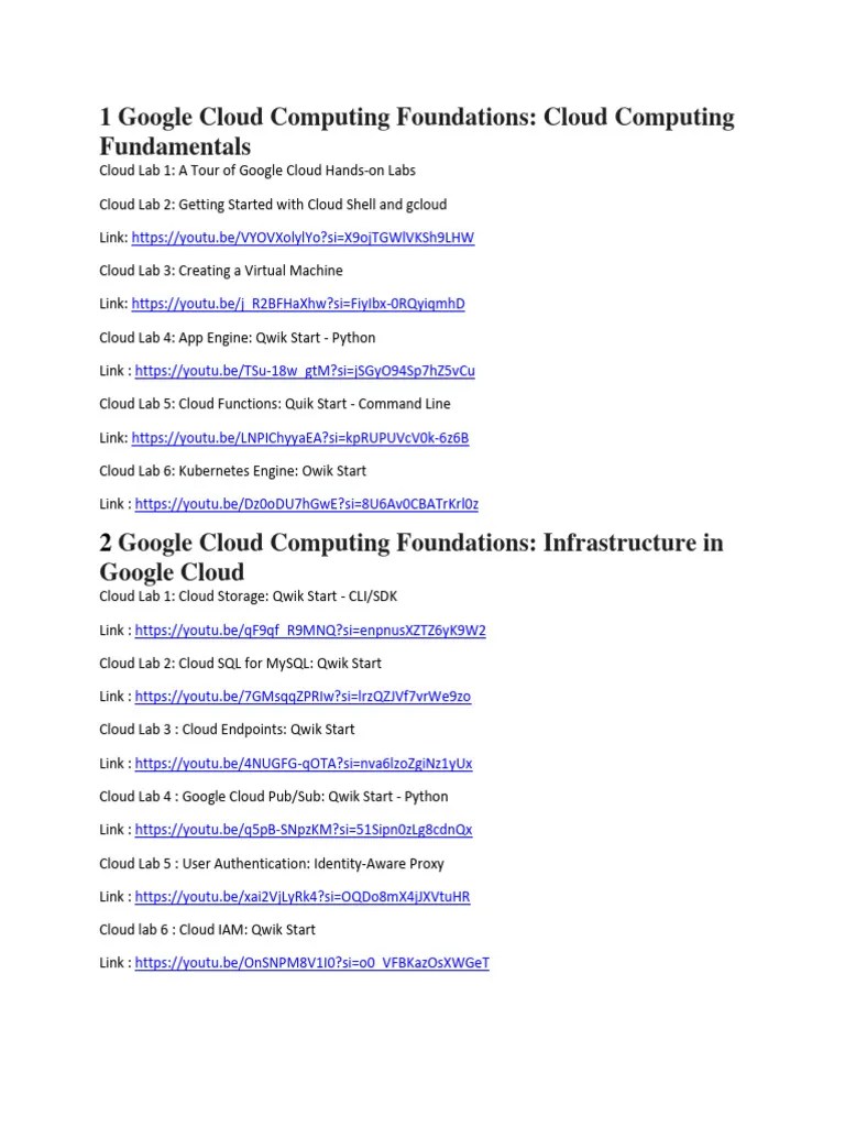 Google Cloud Computing Foundations Module 1 And 2 | PDF