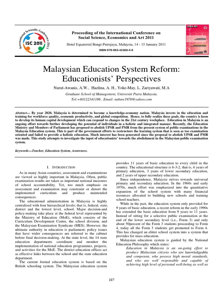 Malaysian Education System Reform Educat | PDF | Curriculum | Educational Assessment