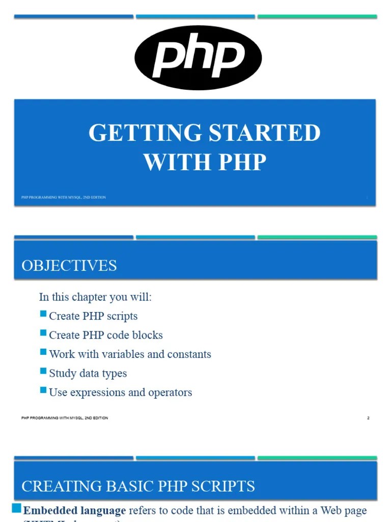 Lecture 2 Getting Started With PHP | PDF | Php | World Wide Web