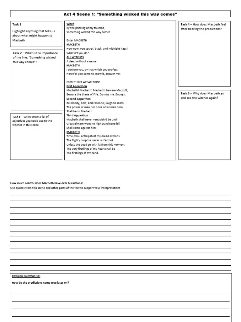 Act 4 Scene 1 Edit | PDF | Macbeth | Shakespearean Tragedies