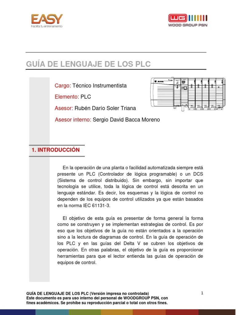 CO-INS28 LENGUAJE PLCs R1 | PDF | Lenguaje De Programación | Controlador Lógico Programable