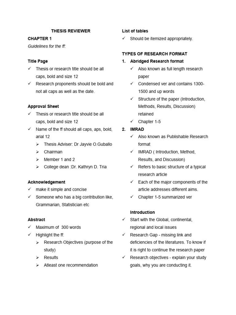 Thesis Reviewer | PDF | Hypothesis | Null Hypothesis