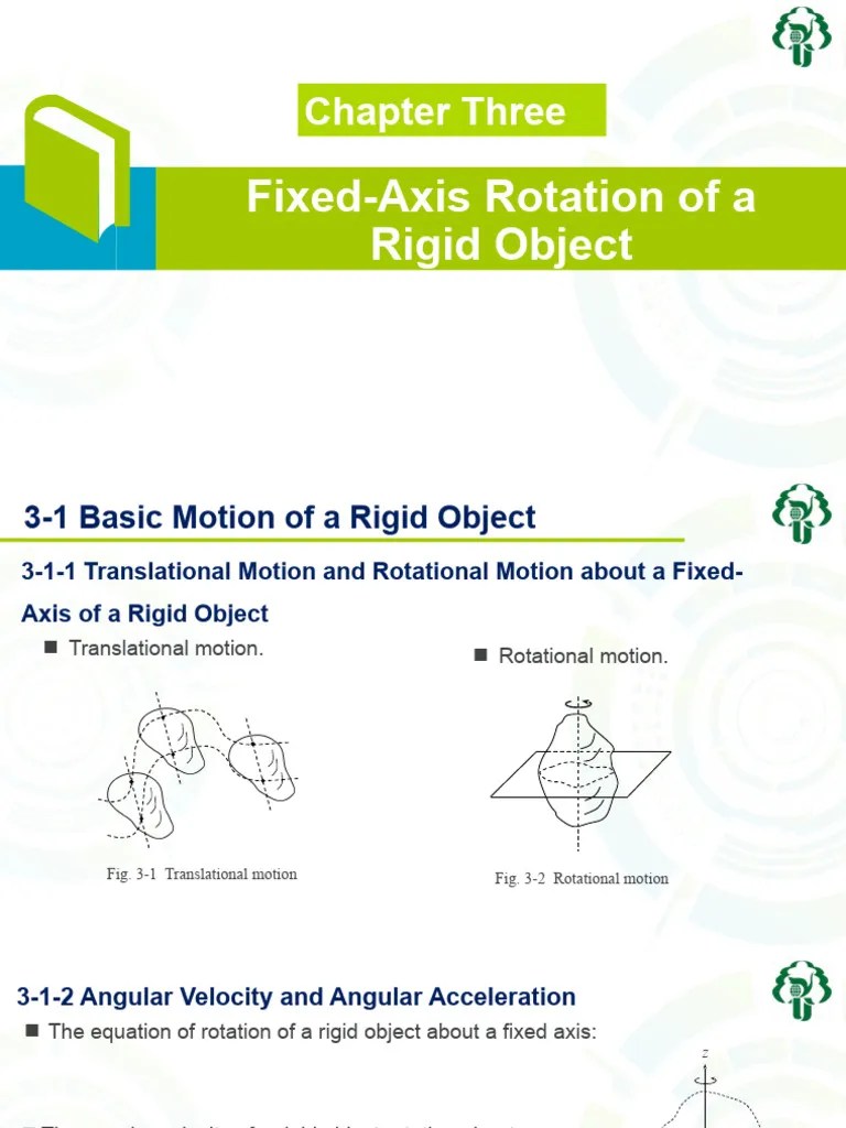 Chapter Three-Fixed-Axis Rotation Of A Rigid Object | PDF | Rotation ...