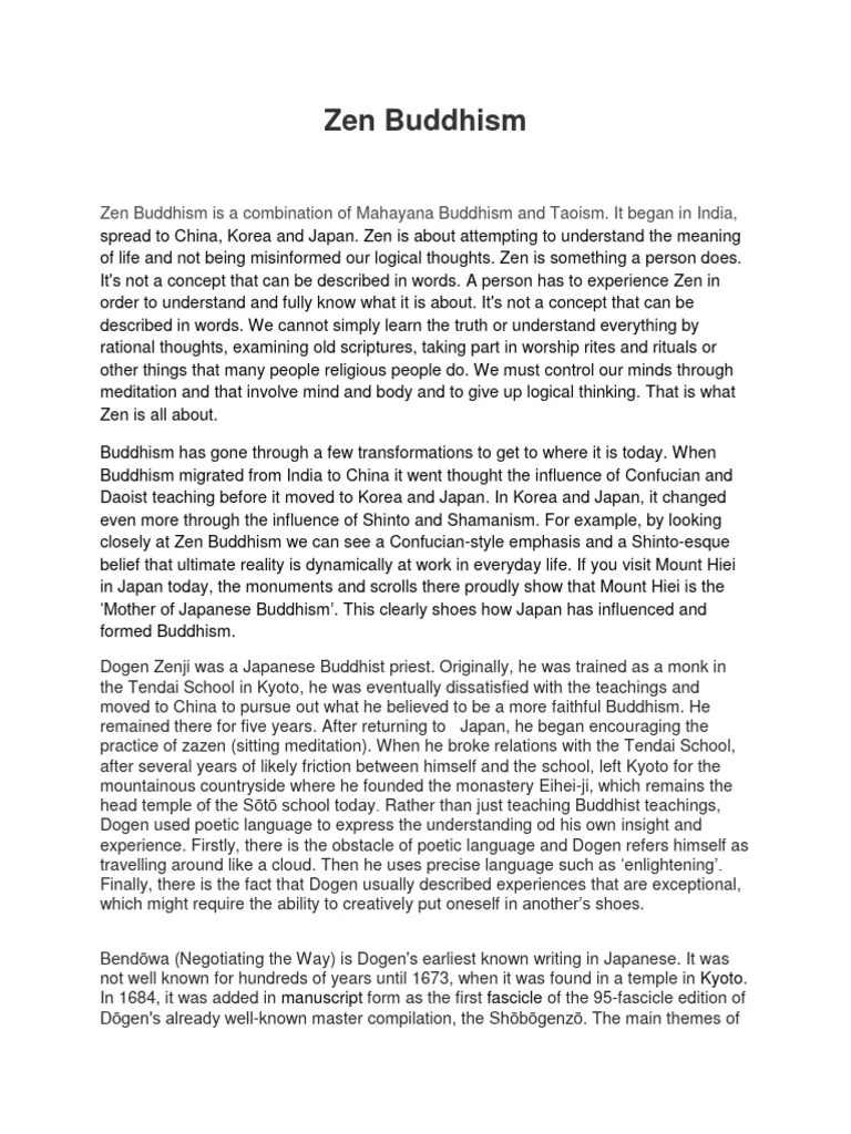 Zen Buddhism | PDF | Dōgen | Spirituality