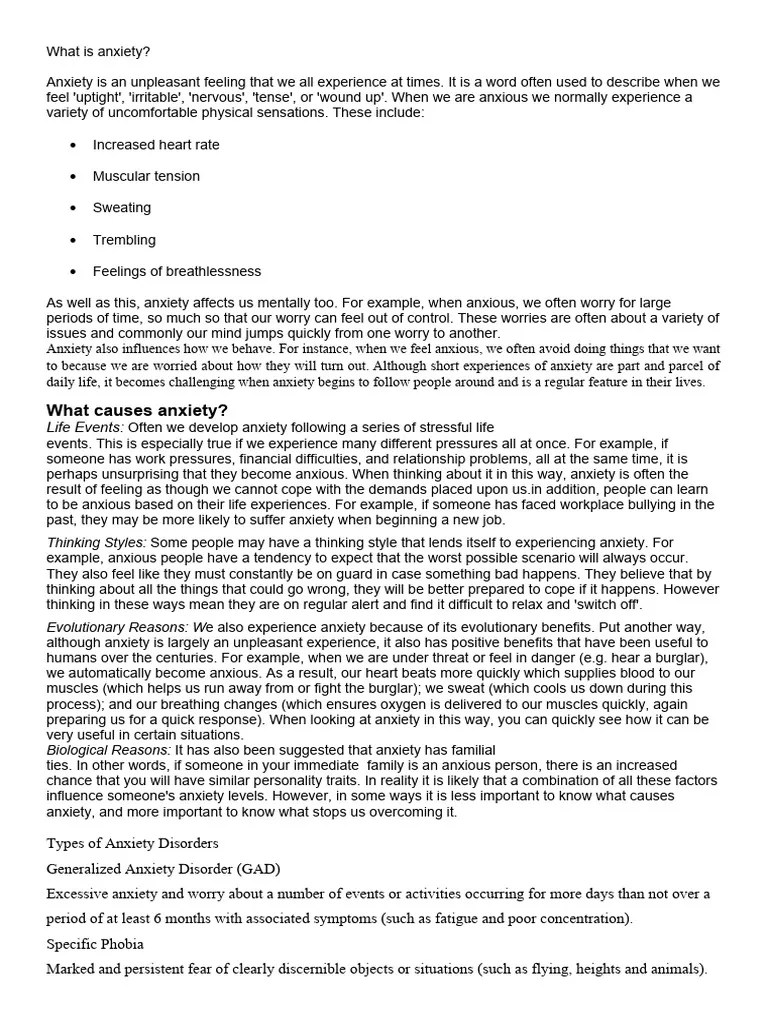 What Is Anxiety | PDF | Anxiety Disorder | Anxiety