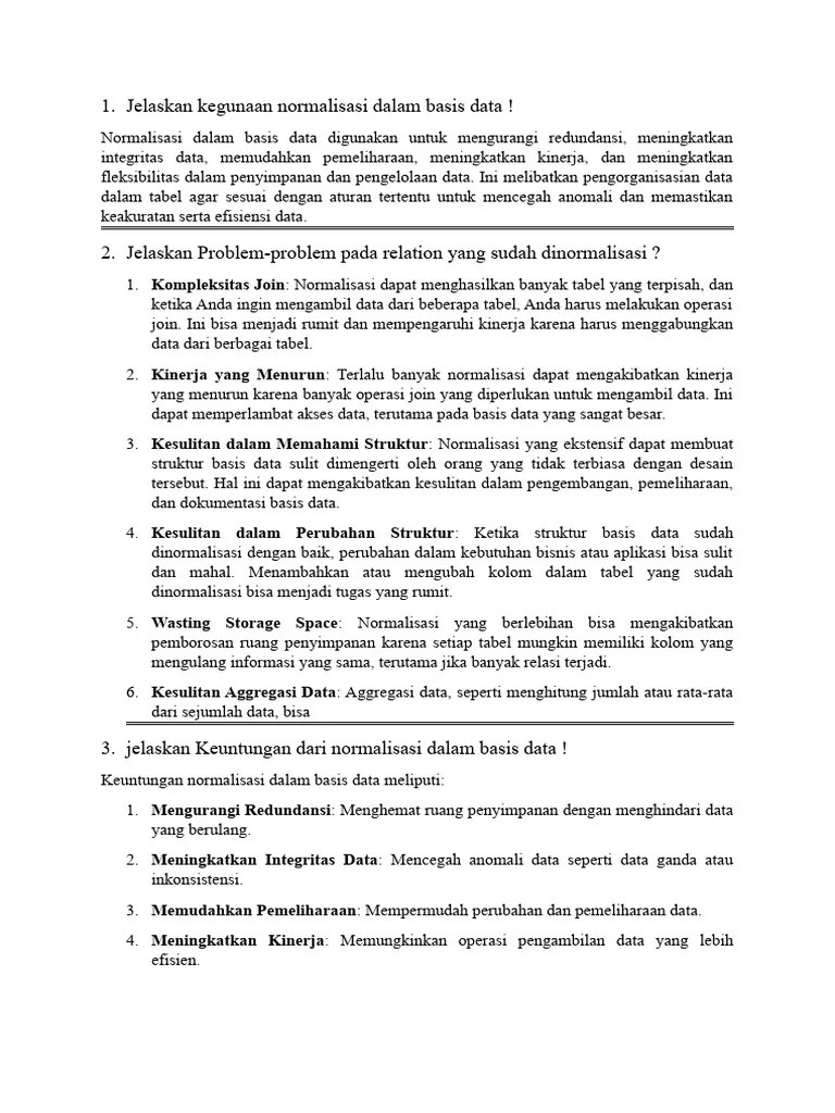 Perkuliahan Online 5 - Teknik Normalisasi - Basis Data (R. 01) | PDF