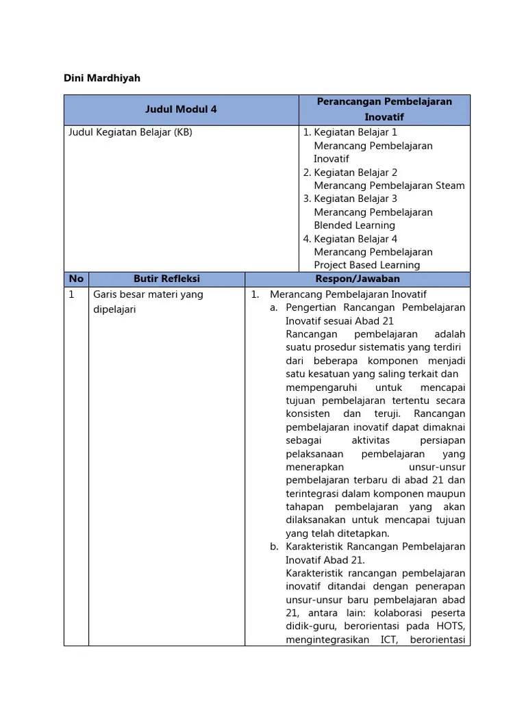LK-01 Modul 4 Perancangan Pembelajaran Inovatif | PDF