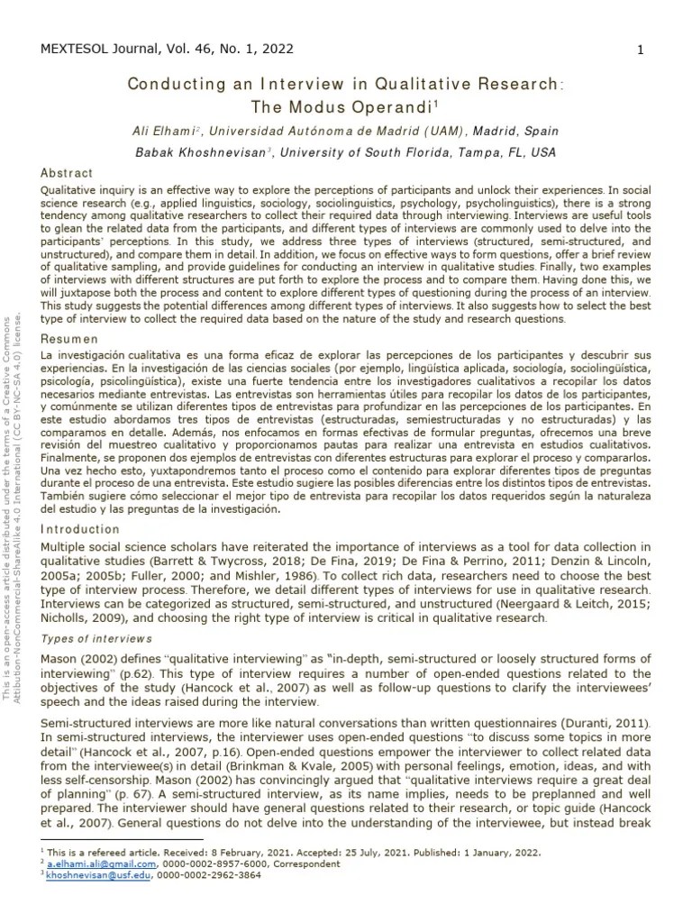 Conducting An Interview | PDF | Interview | Qualitative Research