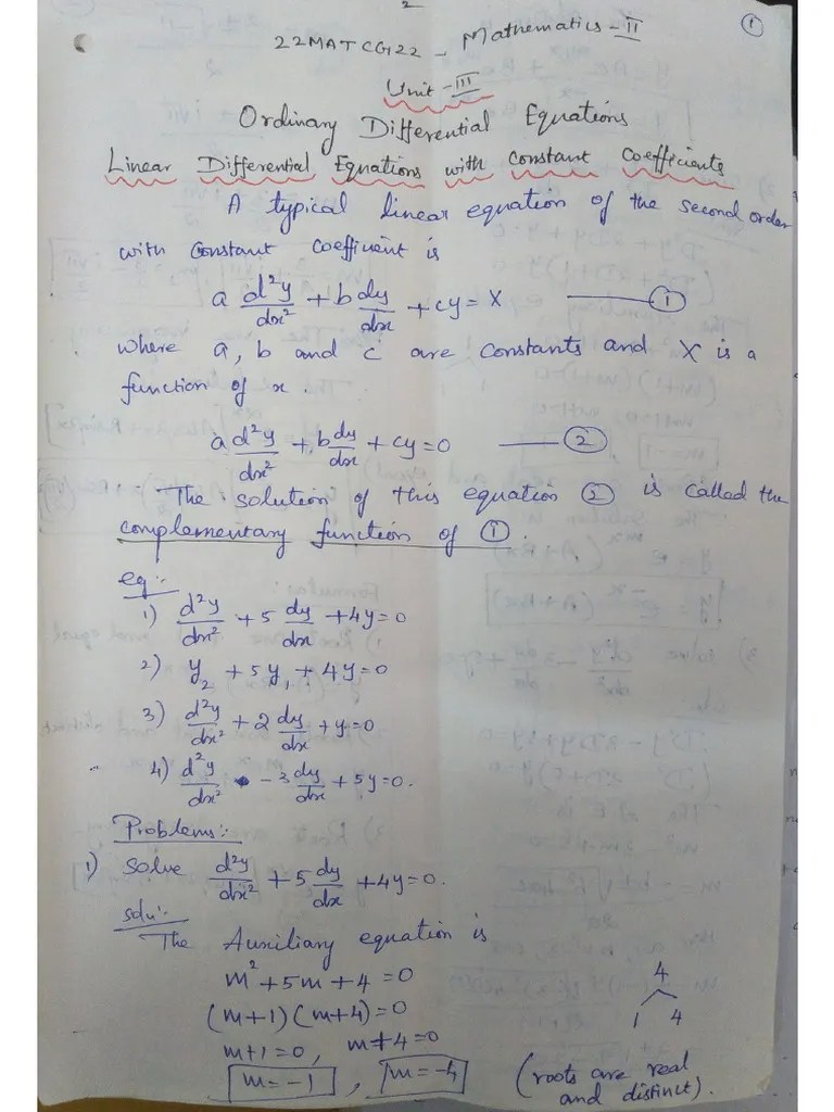 Ordinary Ordinary Differential Equations | PDF
