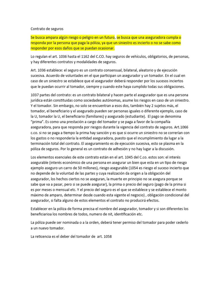 Contrato De Seguros | PDF | Póliza De Seguros | Seguro