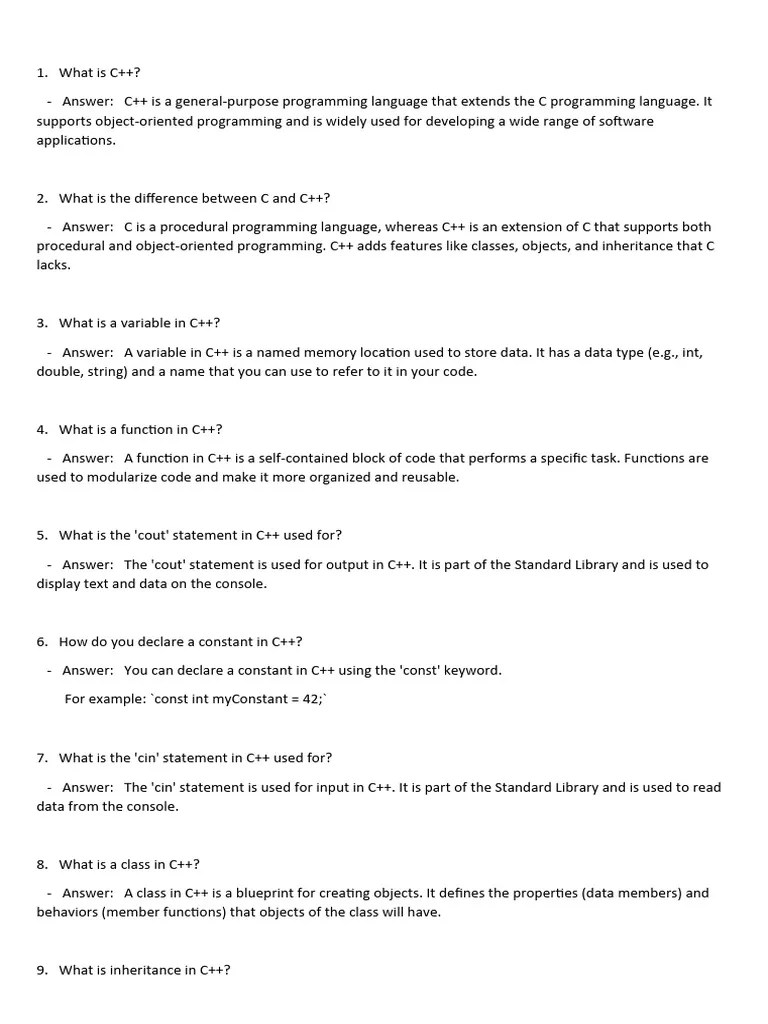 Interview Docs | PDF | Html | C++