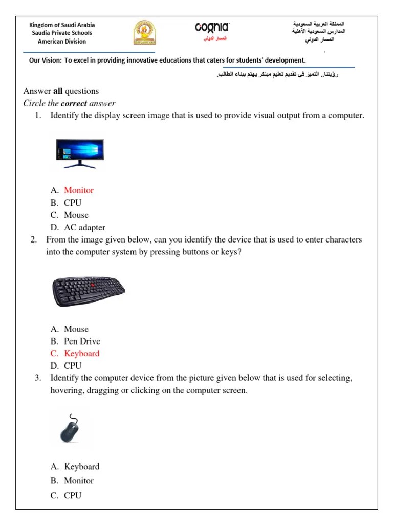 Grade 2 - Practice Answers | PDF | Usb Flash Drive | Computer Keyboard